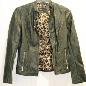 Black Rivet Green Leather Jacket